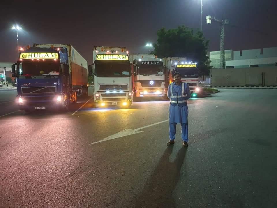 Ghulam Group GCC branded transport fleet at the Dubai market